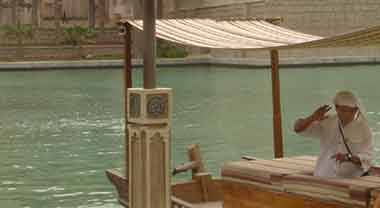 Crossing the Dubai creek on an abra boat